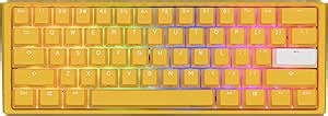Ducky One 3 Mini Yellow 60% Mechanical Keyboard: Quack Mechanics Dampening, Hot-Swappable Cherry Clear Switches, High-Density PBT Tripleshot Keycaps, RGB, US