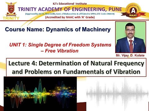 Lecture 4 Determination of Natural Frequency and Problems on Fundamentals of Vibration