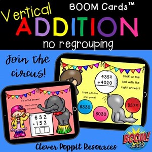 BOOM CARDS Vertical Addition - No regrouping