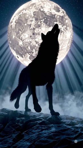 Hollywood Wolf Silhouette 🌕🔥 Ultra Realistic Moon Scene #Wolf #WolfSilhouette #MoonlightWolf