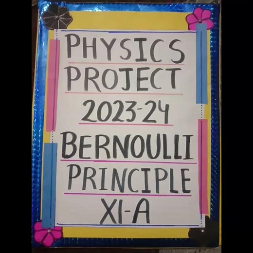 Class 11 physics project on bernoulli's principle.. #neetstudy