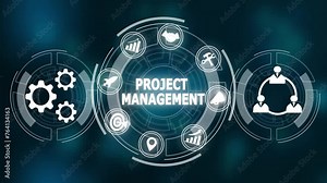 Project management concept animation. Business, Technology, Internet and network concept.