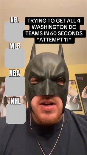 Inside The BatCave on Instagram: "TRYING TO GET ALL 4 WASHINGTON DC TEAMS IN 60 SECONDS #washingtondc #sports #batman #explore #reels"