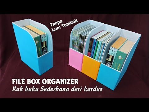 File Box Organizer - Rak buku sederhana dari kardus tanpa lem tembak - Kerajinan dari kardus