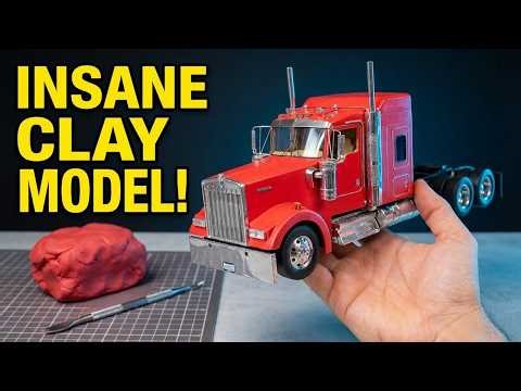 I Built a Realistic Truck Model from Clay | Kenworth W900