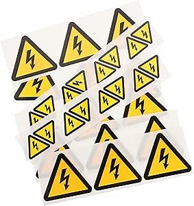 30pcs Label Electric Hazard Sign Voltage Decal High Voltage Sign Caution Risk Shock Sticker High Voltage Warning Decals Electric Symbol Sticker Triangle Stickers