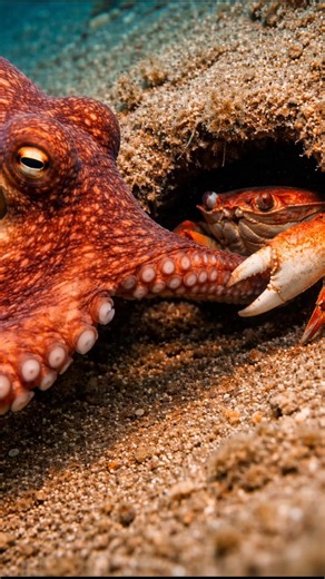 Octopus vs Crab | Smart Crab Escapes Deadly Attack 😱🐙