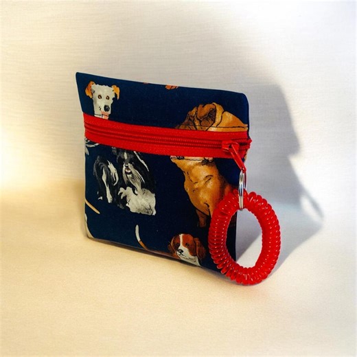 Dog Print Mini Coin Purse, Navy Blue Zipper Pouch - Etsy