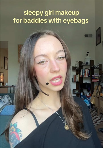 sleepy girl makeup tutorial for my divas who want to embrace their eye bags and dark circles!!! I’ve been so insecure about them for the longest time, but I’ve slowly learned to love them as a unique part of my face :3 this is not to shade people who get work to correct insecurities, because it’s totally your body and we’re on a floating rock so do what makes you happy!! I’m just trying to love myself a little bit more each and every day and I hope you divas do the same #eyebags #darkcircles #ma