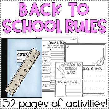 Back to School Rules Book Companion Activities | Class Expectations Read Aloud