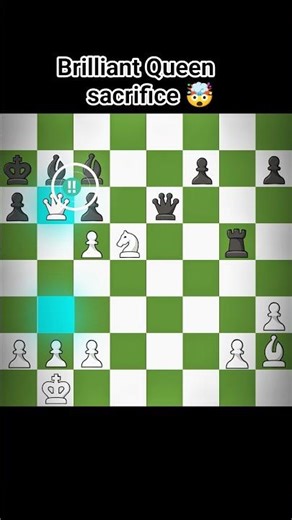 Double Brilliant Chess Moment ♟️ Queen Sacrifice = Checkmate 🔥