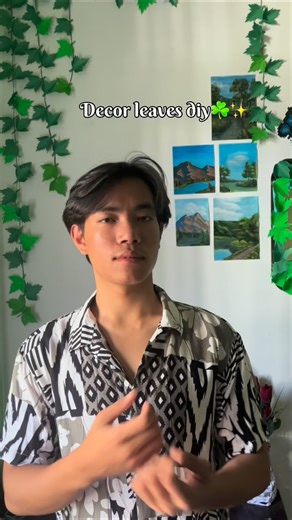 Prince Laithangbam on Instagram: "Transform your wall with this easy leaf decor 🌿 #decoration #homemade #handmade #leaves #diy #walldecoration"