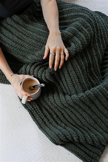 Chunky Cozy Crochet Throw Blanket Pattern - Knit Look Crochet Afghan - Easy Beginner Tutorial - Etsy