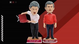 Limited-edition Bob Knight bobbleheads unveiled by National Bobblehead Hall of Fame