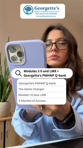 Georgette’s PMHNP Certification Review Courses on Instagram: "The Georgette's PMHNP Certification Review Courses Bundle Everyone Is Talking About! If you have been looking for the "gold standard" in board prep, this is it. We are highlighting our HIGHLY RECOMMENDED comprehensive package: Modules 1-5 + LMR + Georgette’s Famous Q-Bank. We’ve combined our most powerful resources into one "High Yield" package designed to take you from studying to certified. You aren't just buying a course; you are i