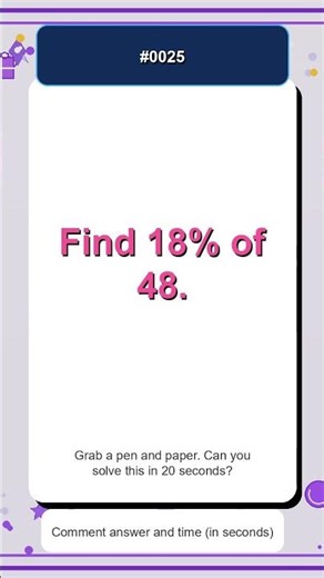 Quick Percentage Challenge #0025