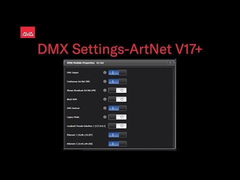 DMX Settings ArtNet V17+