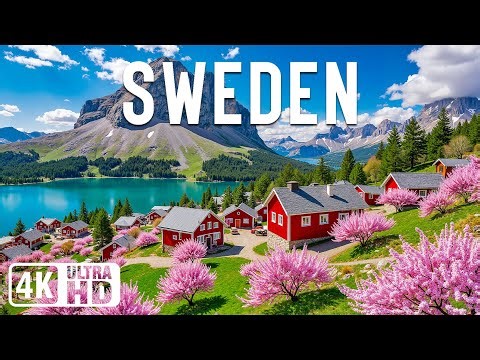 Sweden Spring 4K | Discover Nordic Stillness – Mirror Lakes, Pine Forests & Quiet Red Cottages