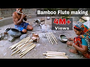 Bamboo flute making by traditional process// How to make a professional Bamboo flute.