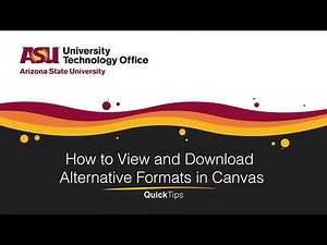 How to View and Download Alternative Formats in Canvas