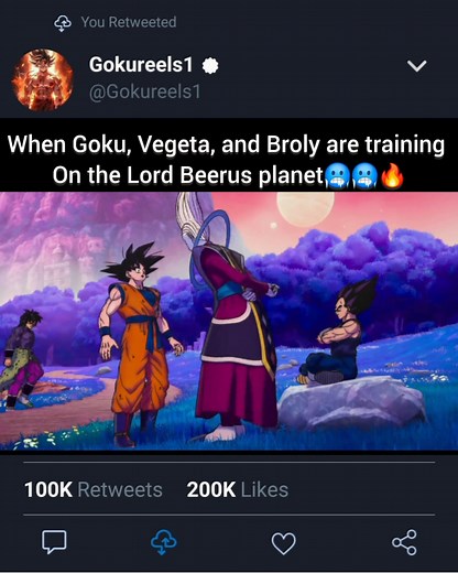 48K views · 3.2K reactions | When Goku, Vegeta and Broly are training on the Lord Beerus planet | Gokureels1 | Facebook