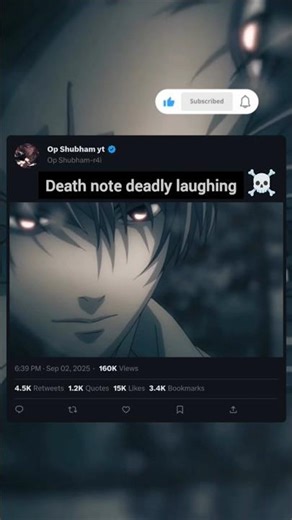 Death Note☠️ Deadly Laughing💀#anime #animeedit #animeshorts #shortsfeed #viralshorts for death Note