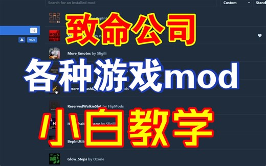 萌新小白必看！手把手教学安装和整理分享致命公司最实用的mod