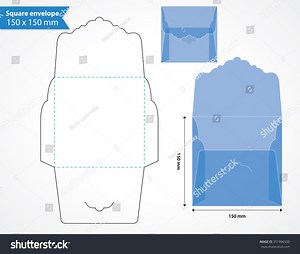 Square Envelope Layout Template Original Flap Stock Vector (Royalty Free) 351996500 | Shutterstock