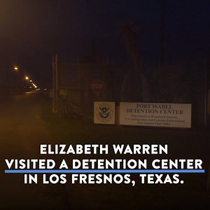 The Trump Administration designated Port Isabel as "the primary family reunification and removal center for adults" in ICE custody. I visited, and let's be clear -- this is a detention facility, not a reunification center. The nine women I met with asked me, with tears in their eyes, what the reunification plan is -- and I couldn't give them an answer. As far as I could tell there is no plan. I was in there for over two hours and this is some of what I saw and heard. | Elizabeth Warren