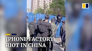 Violent clashes broke out between workers and security forces at Foxconn Zhengzhou, the world’s largest iPhone factory on November 22, 2022. | South China Morning Post