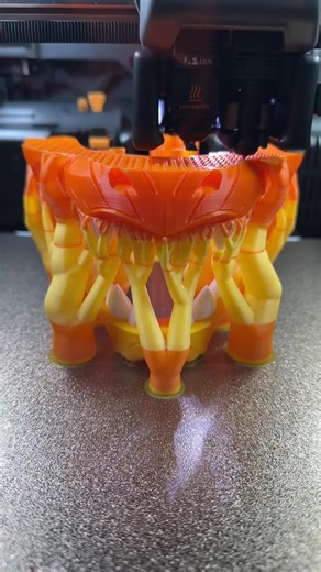 Oni Pokémon mask. Multi color print. Loading….. - - - - - Bambu Lab H2C #3d #3dprint #3dprinting #Oni #pokemon