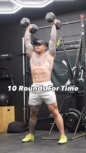 Simple and Effective🔥 (details below) •10 Rounds For Time: -10 DB Clean and Jerks -5 Strict Pull Ups -250m Ski Erg RX: 50lb / 35lb DB’s Scaled: 35lb / 25lb DB’s *Goal: 25 Minutes/ Cap: 35 Minutes My Time: 21:38 •Substitutions: Ski Erg can be substituted with a 250m Row, 15 Cal Echo Bike, or 200m Run. GET AFTER IT⚔️⚡️🤘🏼 •Swag by @wegohome including New Kinetic Shorts code: “Grave10” for 10% off 🇺🇸 •Powered by @wegohomesupplements 9 Banger PWO Code: “Grave10” for 10% off 🇺🇸 •Outwork shoes a