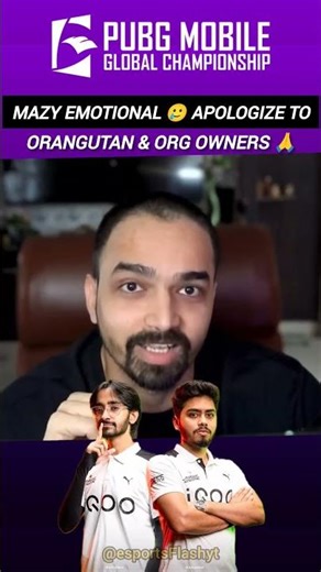 Mazy Sorry Team India Orangutan Singing Off To Bgmi Esports...#mazyislive #ghatak #shorts