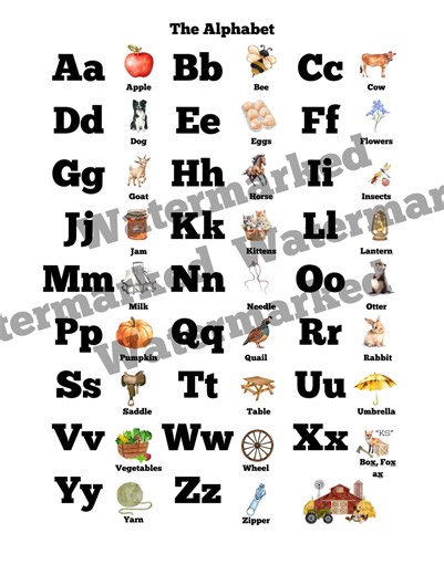 Alphabet Chart - Etsy