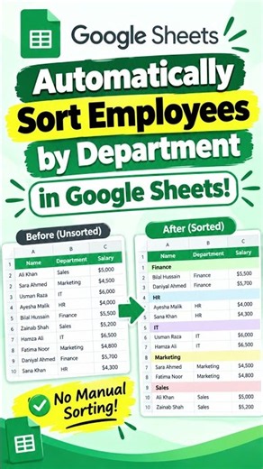 Google Sheets FILTER Trick to Sort Workers by Department! 🔥