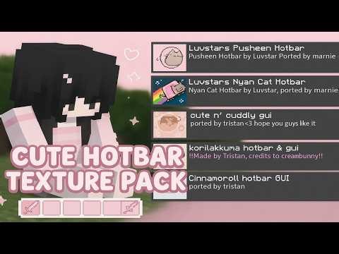 ❀ Minecraft BE cute hotbar gui texture packs ❀
