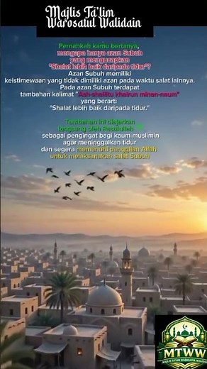 Mengapa Azan Subuh Berbeda? Ternyata Rasulullah ﷺ Mengajarkannya.