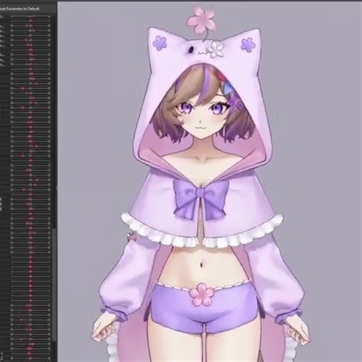LIVE2D VTUBER CHARACTER MODELING DESIGN WITH RIGGING SHOWCASE