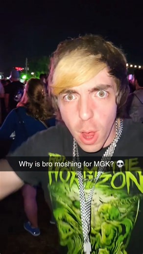 Why is bro moshing for MGK? 💀 #mgk #warpedtour #poppunk #emo #alternative
