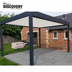 [Hot Item] Outdoor Retractable Electric Manual Garden Pavilion Aluminum Waterproof Louver Roof Pergola
