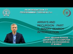 Lecture 18 : Arrays and recursion : Part 1 : Binary Search Introduction