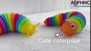 2 Pack Fidget Slug Toy 3D Articulated Sticky Stretch Sensory Toys, Rainbow Sensory Worm Toy