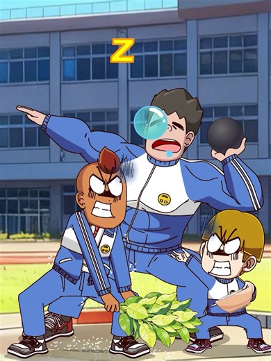 锤锤开学困到睁不开眼，谁知任何醒神方法都无用#开心锤锤 #kxcc #搞笑 #动漫