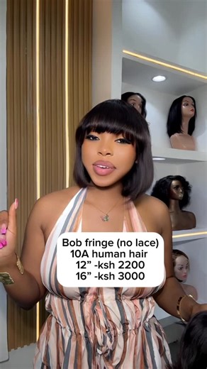 REMY WIGS 🇰🇪 on Instagram: "Human hair bob fringe wigs with no lace available 12” has black , piano(4/27) and burgundy 16” has black 🌸Hair can be dyed ,coloured 🌸Can be straighted,curled"
