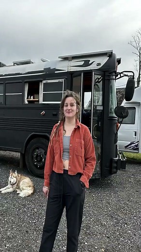 School Bus Camper With Motorcycle Garage