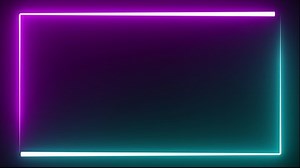 Trendy stylish neon lines of different colors in endless loop, frame or background for your project, neon lines abstraction.