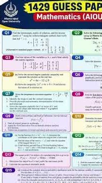 1429 Business mathematics Guess paper Spring 2026 Aiou | 1429 Past paper solved | Exam preparation