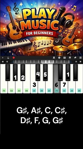 G# Scale Piano Tutorial 🎶 | Easy Beginner Finger Practice | Play Music For Beginner #beginnerpiano
