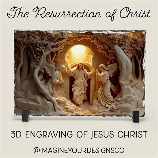 Jesus Resurrection - Faith-based Easter Christian Home Decor, LDS, the Church of Jesus of Latter Day Saints - 12x8" 3D Horizontal Slate - Etsy