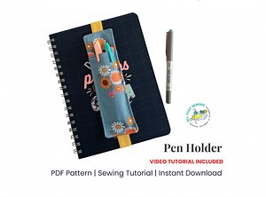 Bookmark Pen Holder Pattern, Notebook Pen Sleeve Tutorial, A5 Pen Holder With Elastic for Planner, PDF Pattern, Video Tutorial - Etsy Canada